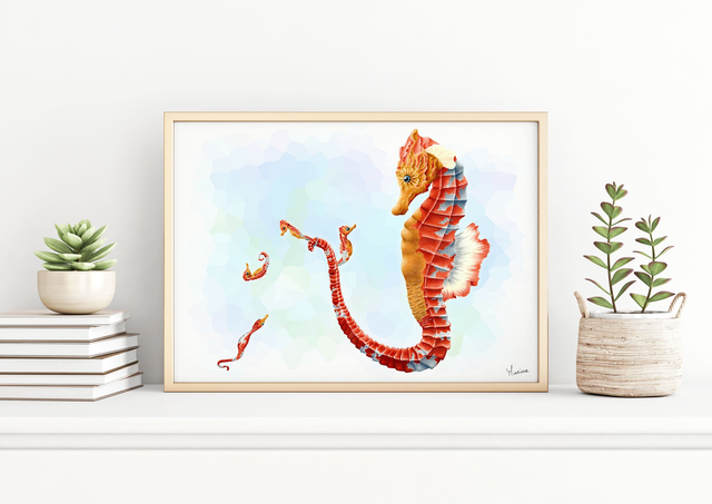 Poster hippocampe et ses petits