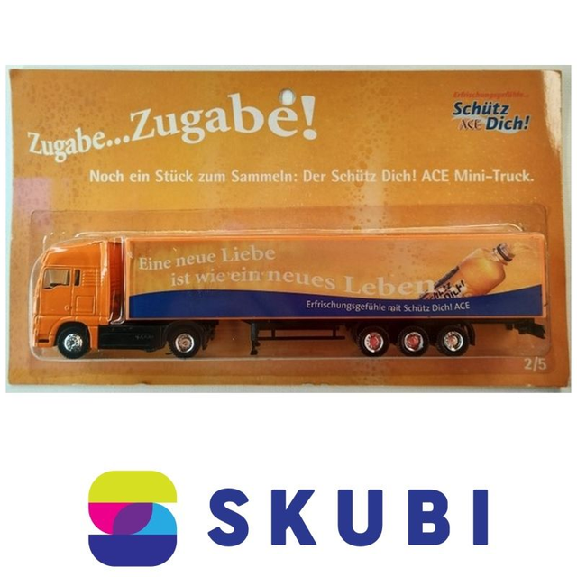 Reklamní kamion s návěsem MAN - Schütz Dich ACE - model 1:87 H0