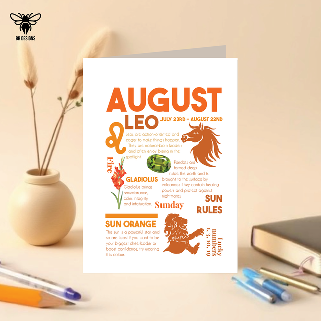 Leo Zodiac Birthday Card