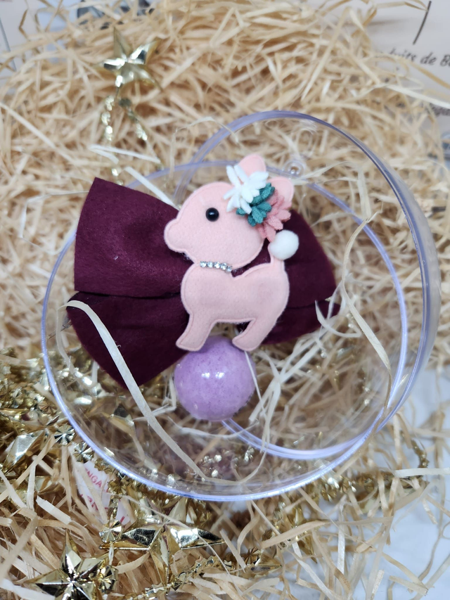 Boule  Pince faon &amp; boule de bain &quot;   PINCES À CHEVEUX  EN FEUTRINE 2