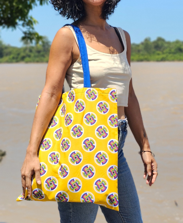 Tote bag signature jaune