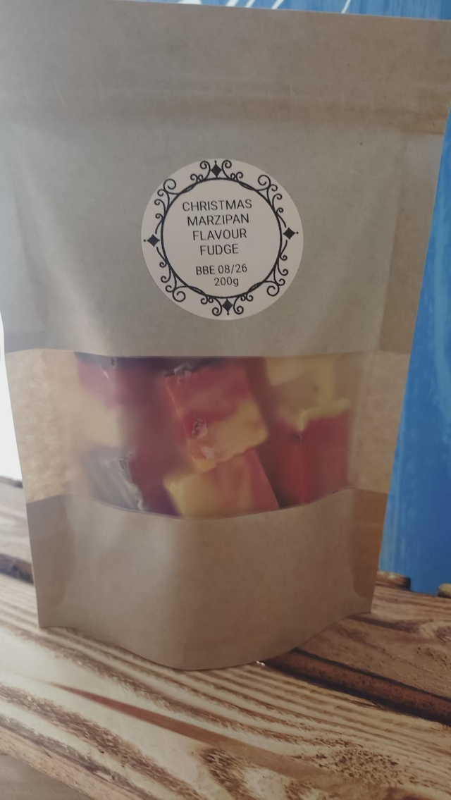 Christmas Marzipan Flavour Fudge 