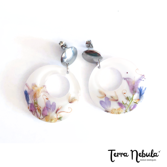 Grandes Boucles d&#039;oreilles fleuries Jardin enchanté | BO229F