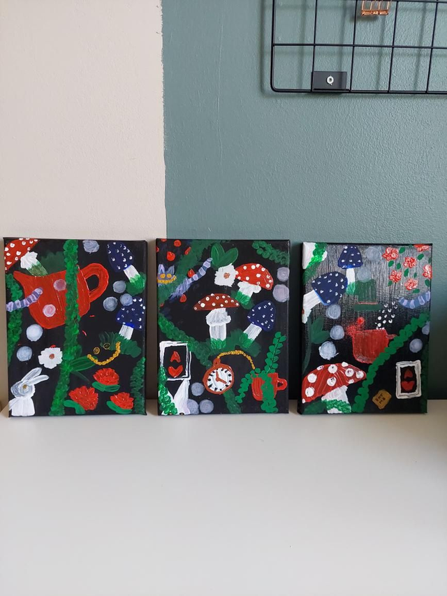 3-osainen sarja – “I'm going to Wonderland”
18 x 24 cm / taulu