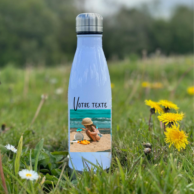 Bouteille isotherme 500ml couleur Inox (à personnaliser)