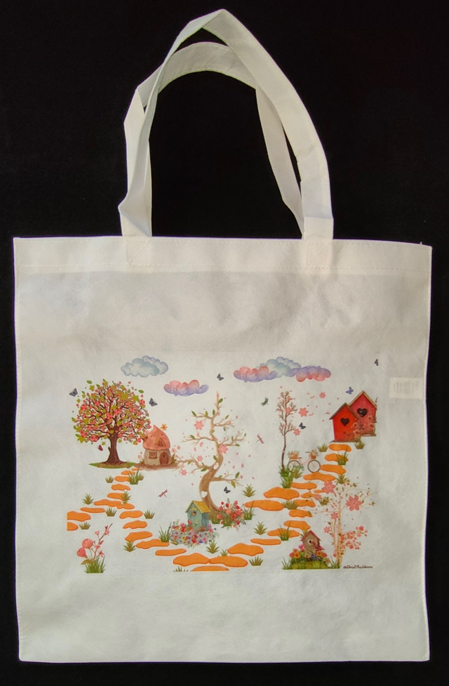 Sac cabas 36X39 cm intissé motif &quot;Chemins&quot; - PrintbyHenry