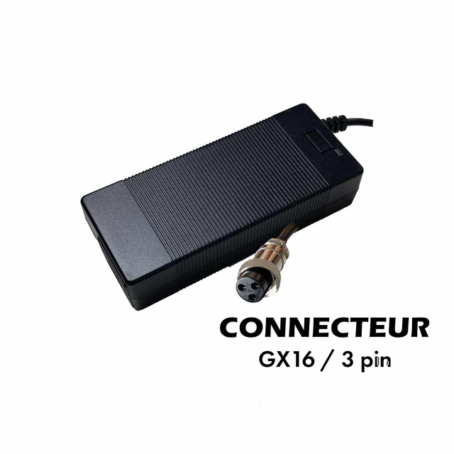 Chargeur 48V ➡️ 54.6V / 2A (connecteur GX16-3p)