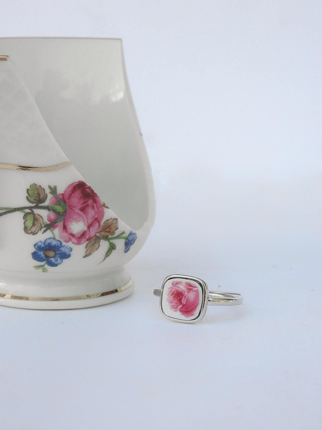 Bague ajustable - porcelaine tchécoslovaque - Pirkenhammer no.2