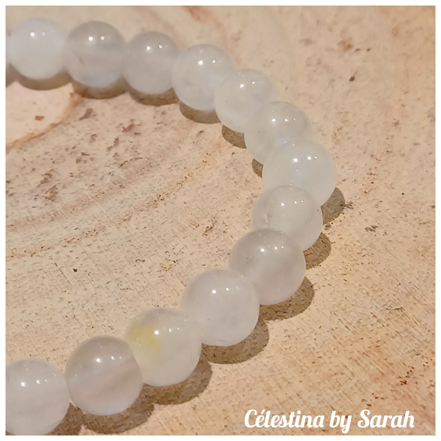 Bracelet Jade blanc 6mm Taille Dame