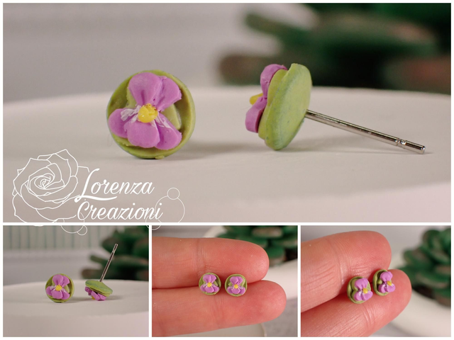 Orecchini a lobo violette versione chiara taglia S