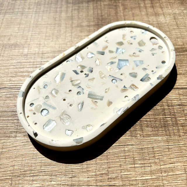 Plateau ovale nacré