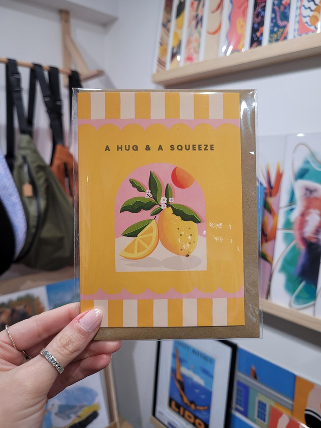 A Hug & A Squeeze Gold Foil Greetings Card - EV-011