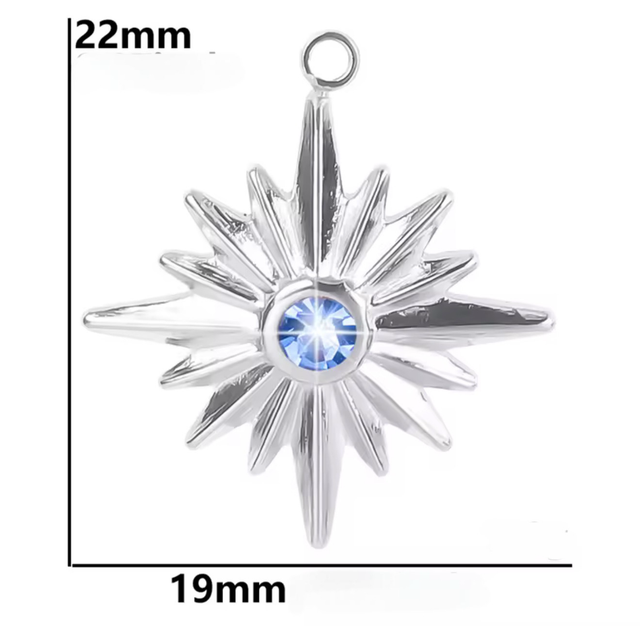 Charm stella di ghiaccio zircone centrale 