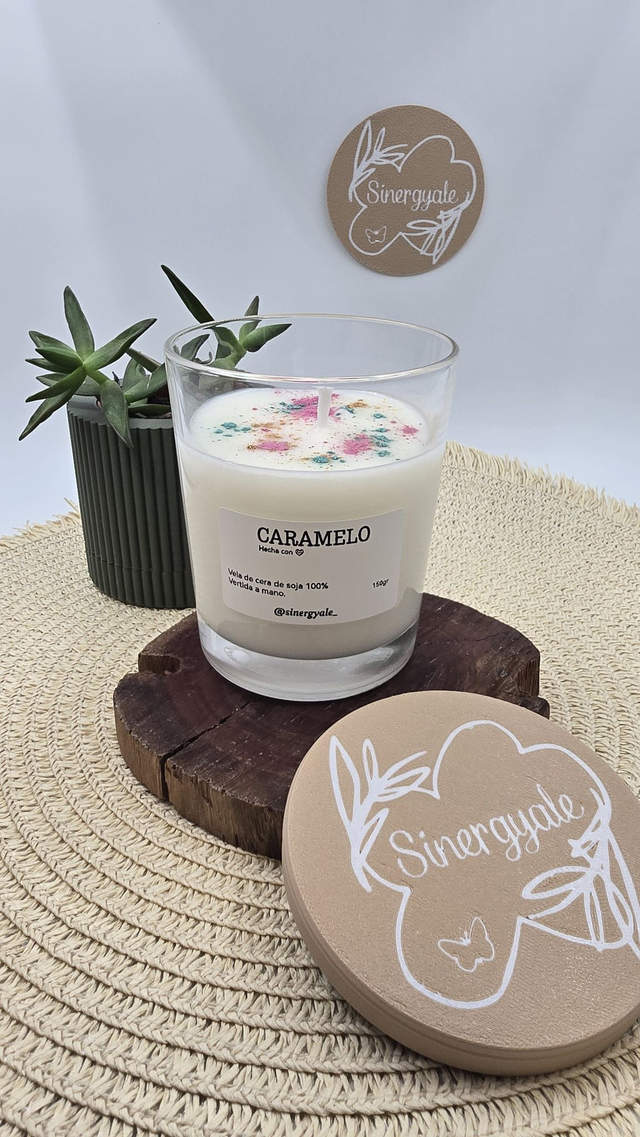 Vela en cristal - Caramelo