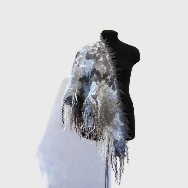 Lana Scialle caldo infeltrimento bactus inverno Fatto a mano OOAK Scialle donna Regalo unico