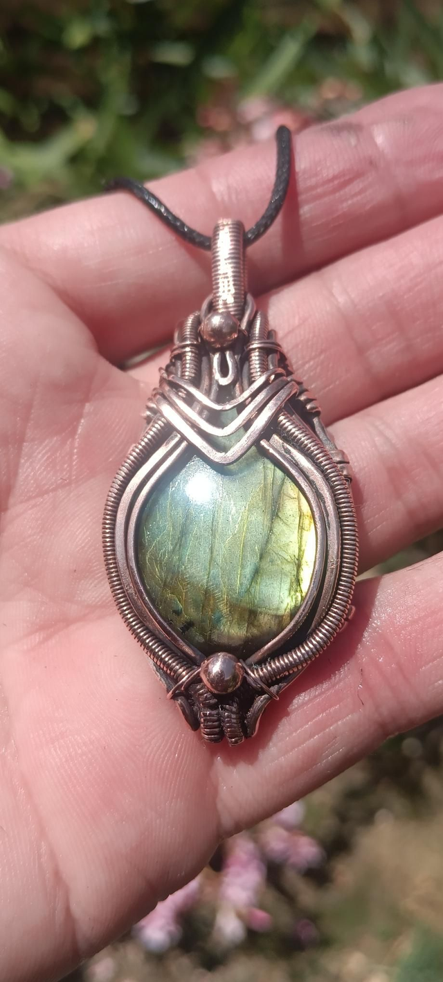 Pendentif cuivre et Labradorite 