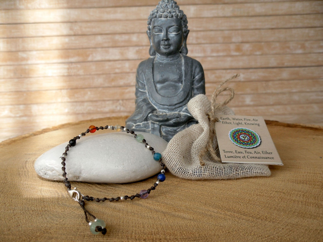 Bracelet multi chakras avec les 7 pierres
