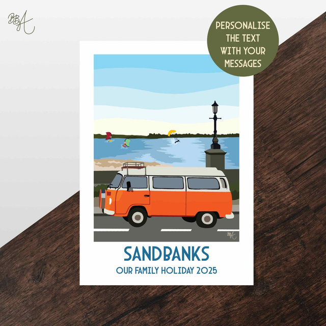 Sandbanks, Travel Poster Print - Vintage Style Dorset Wall Art