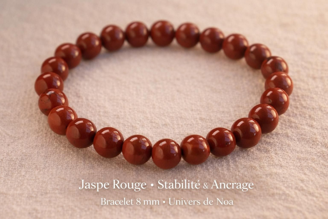 Bracelet JASPE ROUGE 8mm - Stabilité et Ancrage 