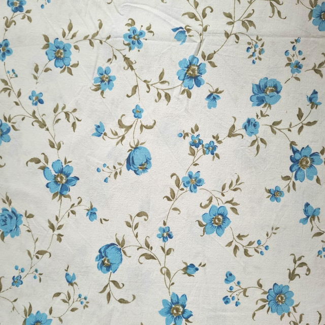 Tissus vintage fleurs bleues