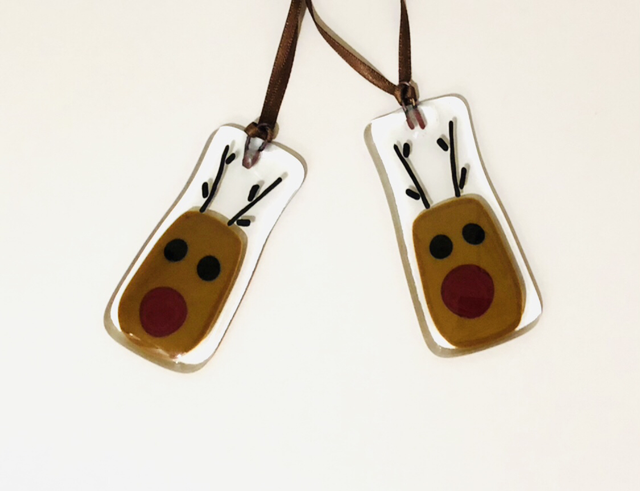 Rectangle Reindeer tree hanging decoration 