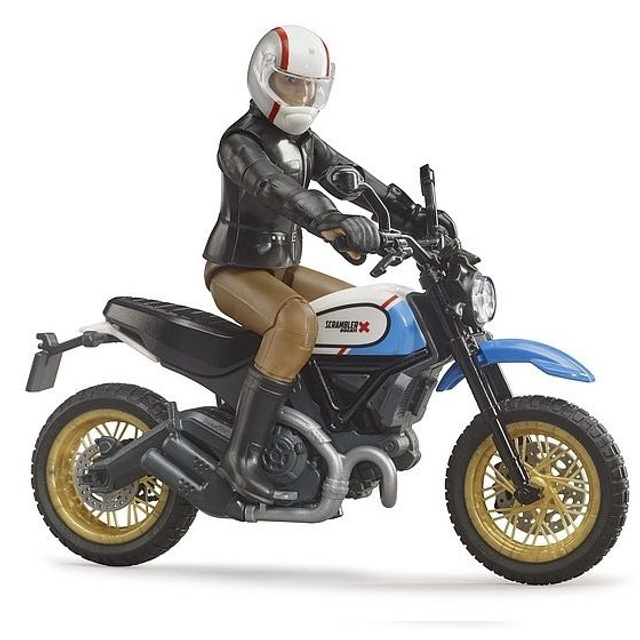 63051 Moto bleu et pilote 