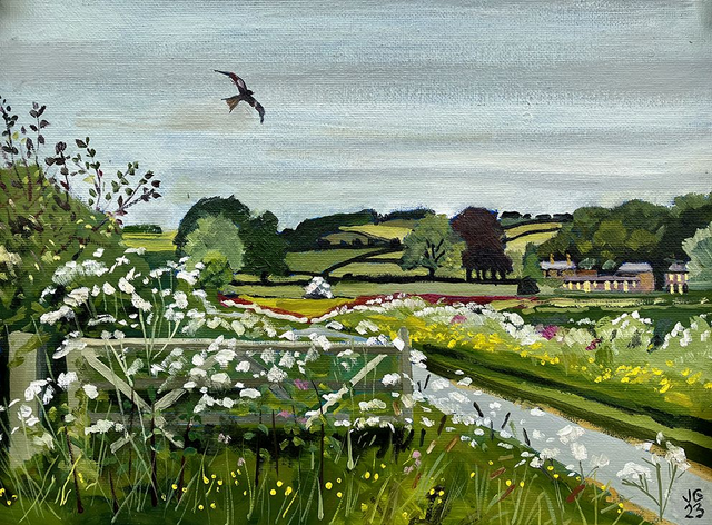 Near Holme On The Wolds, 12x10 inch original painting.