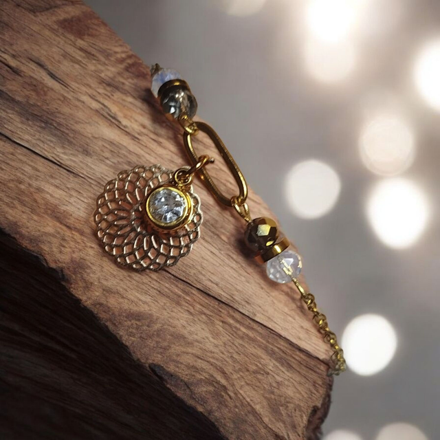 Bracelet acier inoxydable et strass