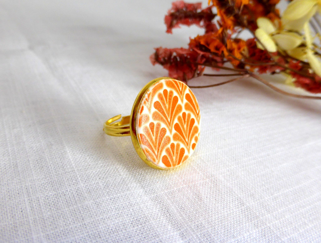 Bague - Eventails oranges