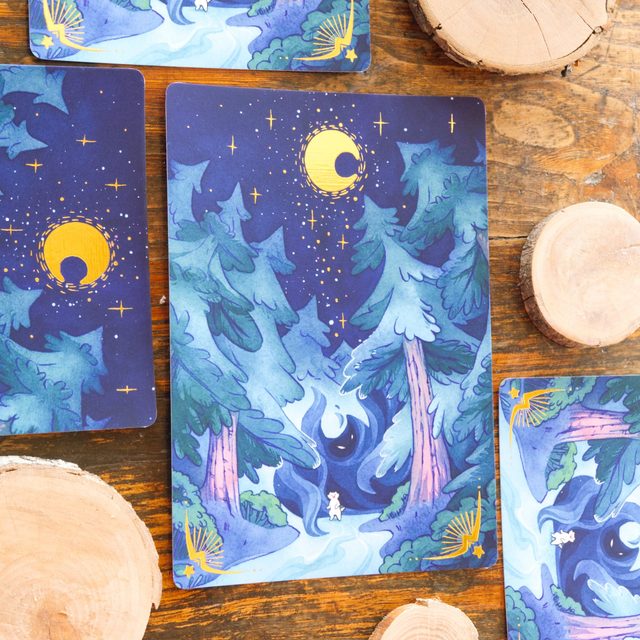 Print doré - La forêt de nuit