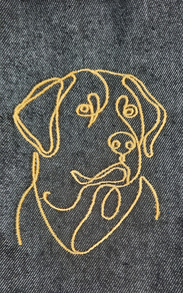 Dog walking bag - line art