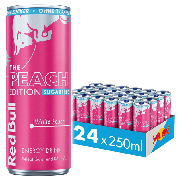 DPG Red Bull The Peach Edition White Peach Sugarfree 0,25l (24 x 0,25 L)