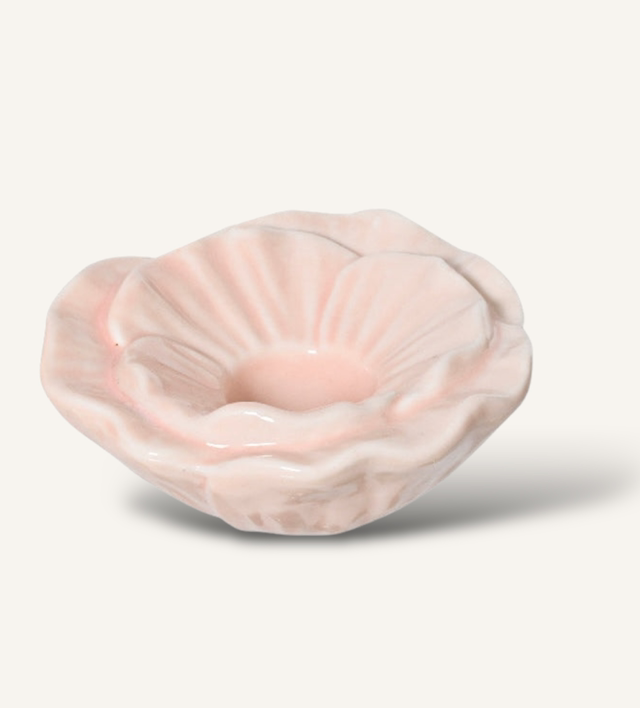 Porcelain Flower Candleholder - Pink