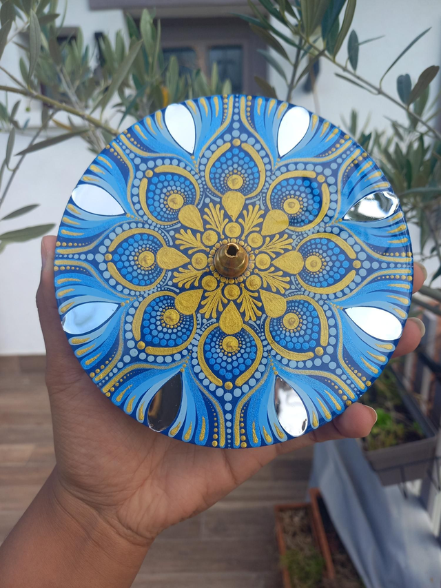 Porte-encens bleu miroirs