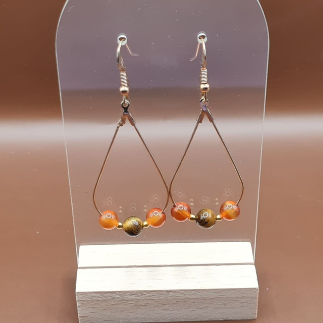 Crochets Cornaline - oeil de tigre