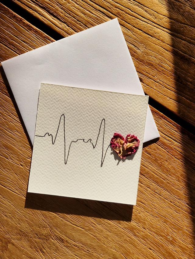 Carte&quot; Cœur Battant &quot; fleuri