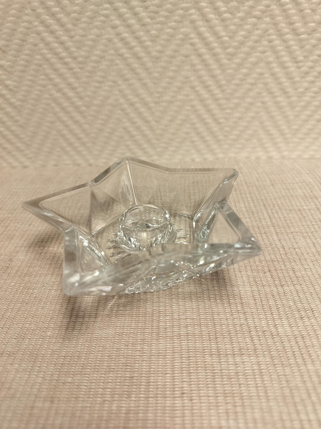 Vintage lasinen kynttilänjalka #269