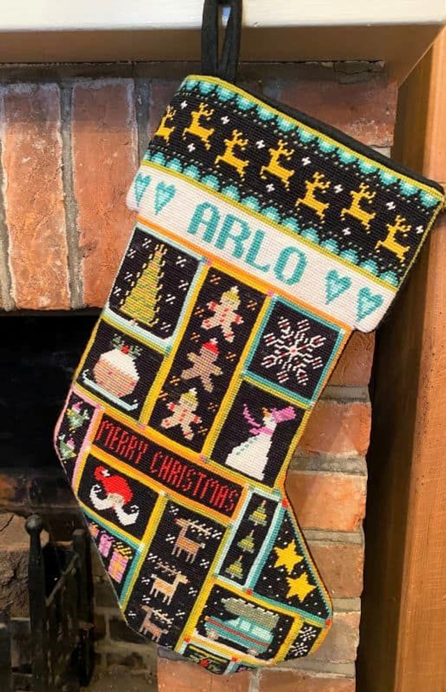 Christmas Pudding Stocking by the Historical Sampler Co