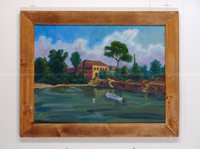 coses de l'Ametlla, oli original 37x47 - port natural de l'Estany Gras