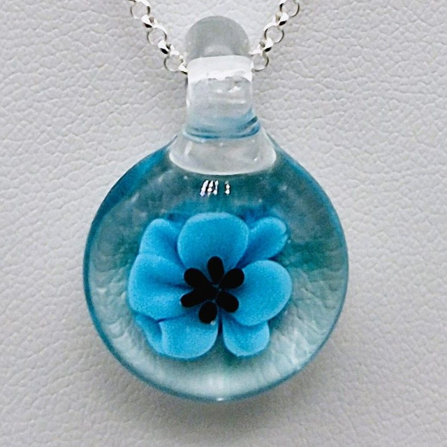Pendentif Flora bleu 2