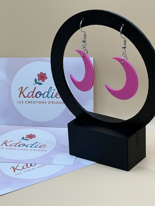 Boucles d'oreilles Lune - Attaches Crochet