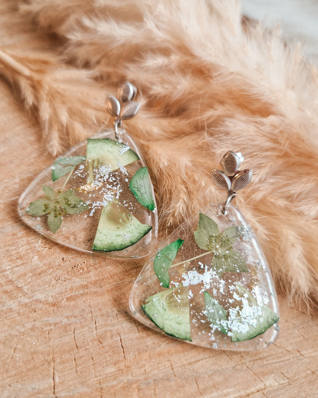 Boucles d'oreilles triangles "Détox" - Modèle unique 