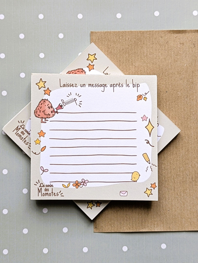 Bloc note illustré Message après le biiip
