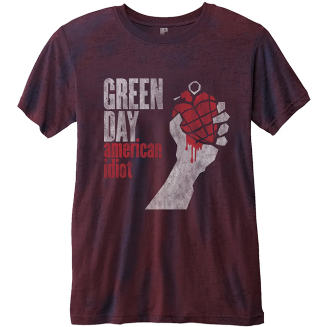 GREEN DAY - AMERICAN IDIOT BURN OUT MID BLUE/RED - Small