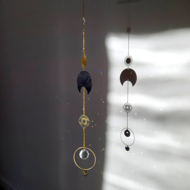 SUNCATCHER - Capteur de Soleil Feng-Shui - CHAMBRE à AIR Recyclée, Bois flotté - Pièce Unique 