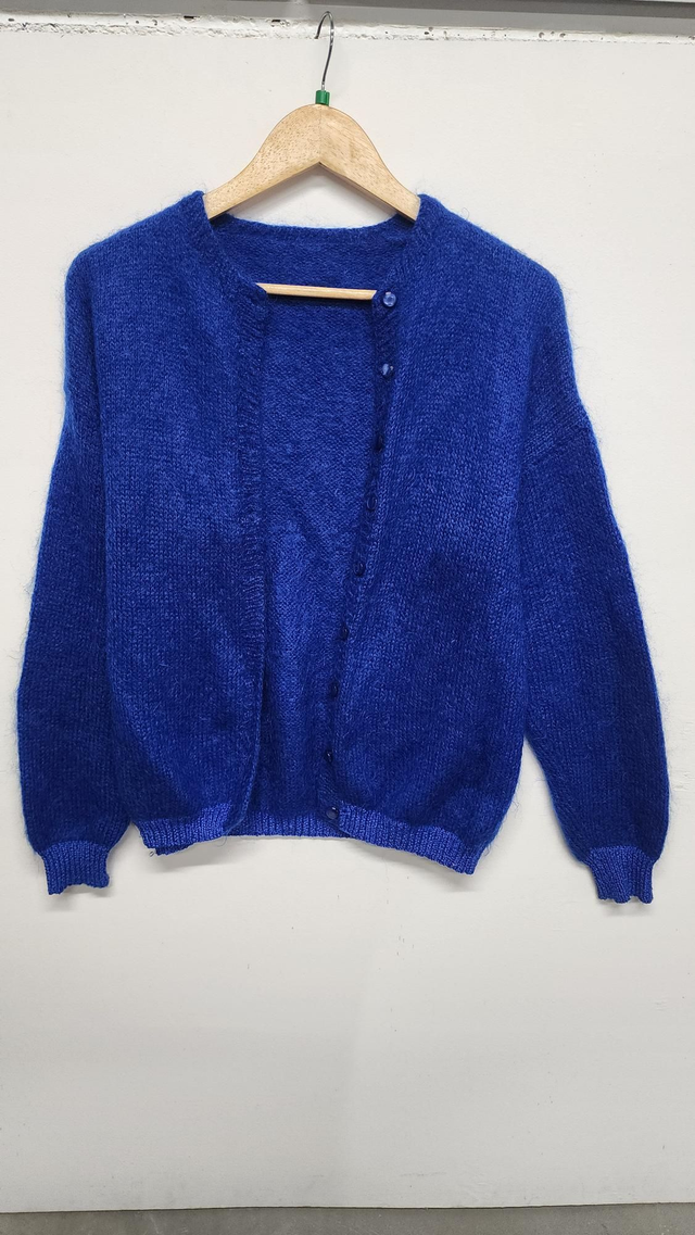 T.38 Cardigan en mohair tricoté main