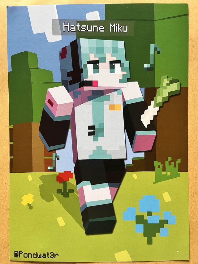 Minecraft Miku A4 Print