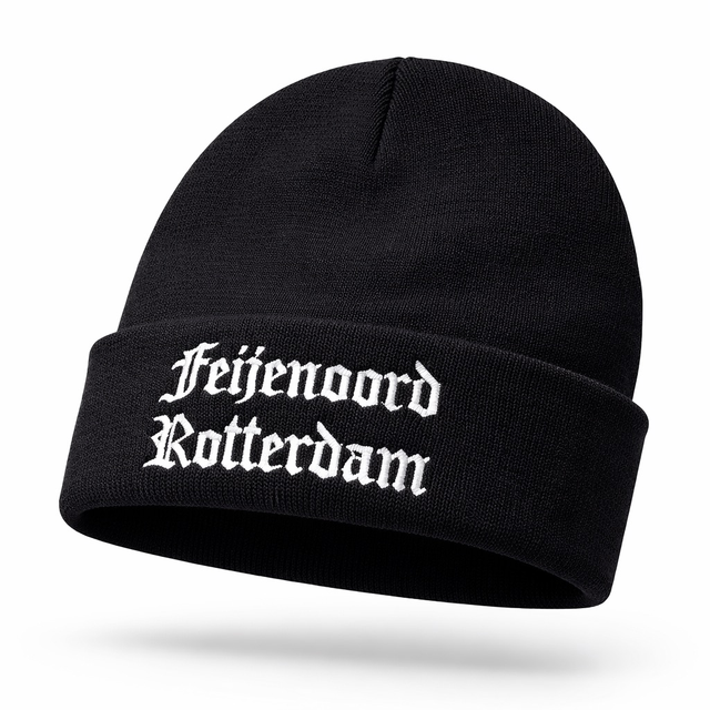 Feijenoord Rotterdam muts - Old Style - Zwart