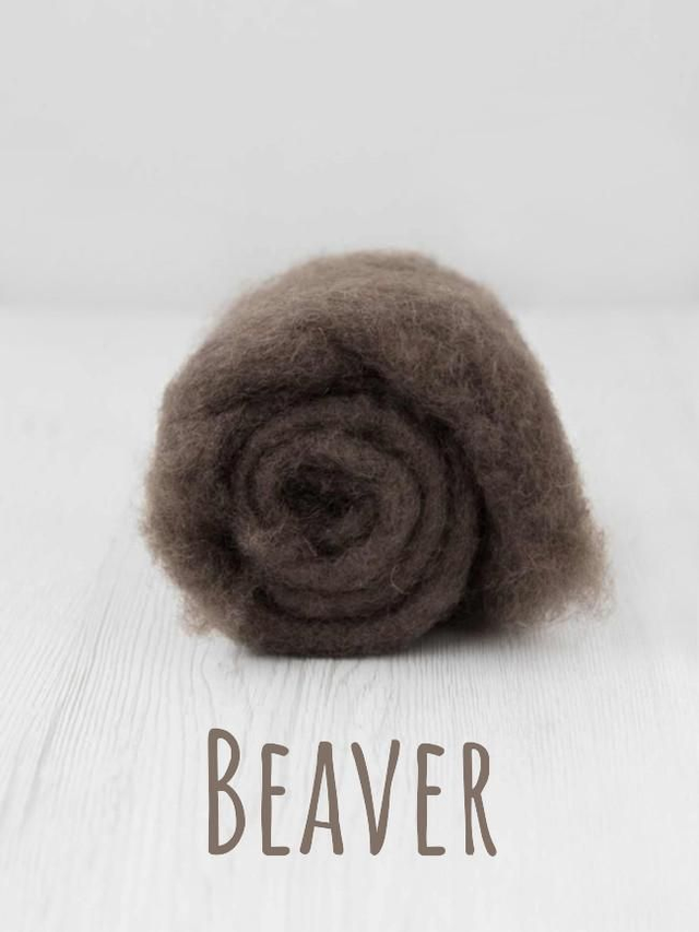 Carded wool for Needle Felting Maori DHG Carded Batt - Beaver