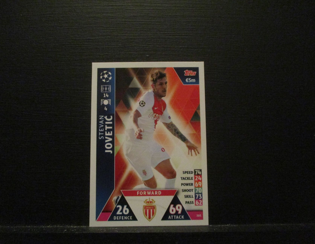 Stevan Jovetic - UEFA Champions League Match Attax 2018/19 Original Trading Card #305